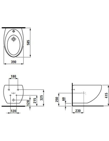 Laufen piekaramais bidē Alessi One 8.3097.1.400.304.1 - 6