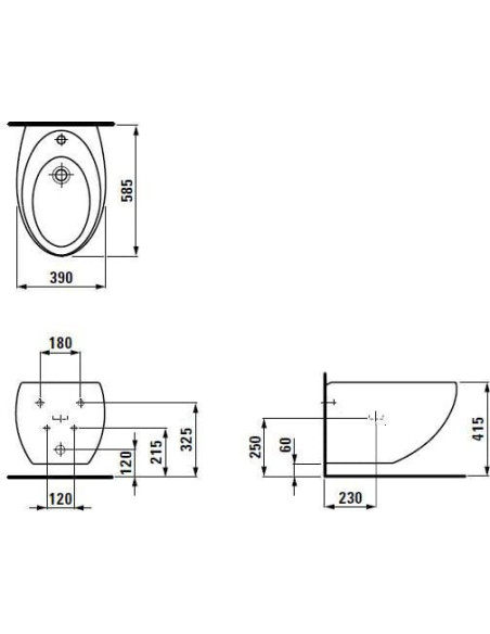 Laufen piekaramais bidē Alessi One 8.3097.1.400.304.1 - 6