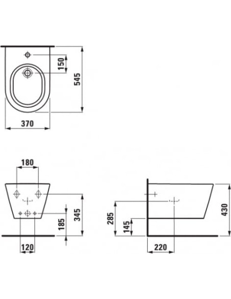 Laufen piekaramais bidē Kartell 8.3033.1.000.302.1 - 6