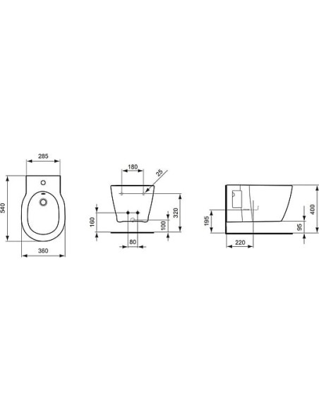 Ideal Standard piekaramais bidē Connect E799701