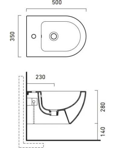 Catalano piekaramais bidē Sfera 50