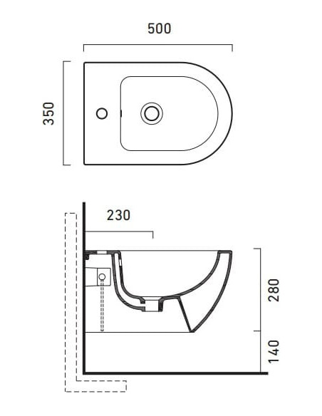 Catalano piekaramais bidē Sfera 50