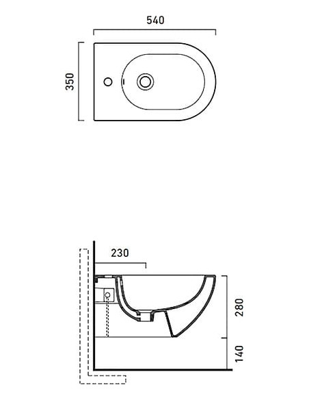 Catalano piekaramais bidē Sfera 54