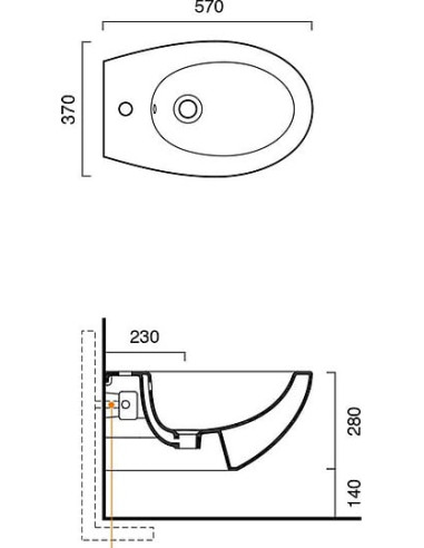 Catalano piekaramais bidē Velis 57