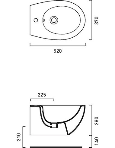 Catalano piekaramais bidē New Light 52