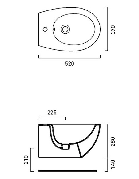 Catalano piekaramais bidē New Light 52
