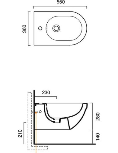 Catalano piekaramais bidē Canova Royal 55