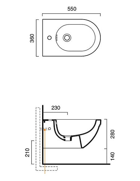 Catalano piekaramais bidē Canova Royal 55