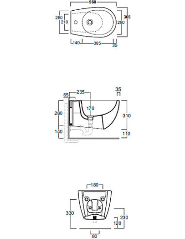 Simas piekaramais bidē Vignoni VI19bi*1