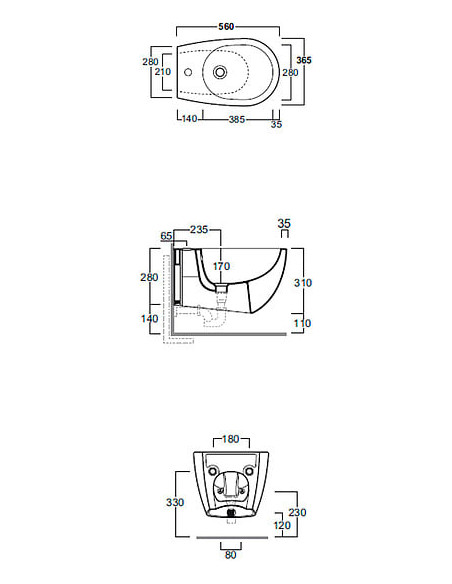 Simas piekaramais bidē Vignoni VI19bi*1