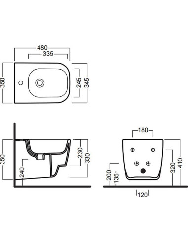Hatria piekaramais bidē Fusion 48