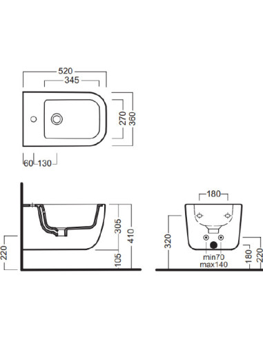 Hatria piekaramais bidē Bianca Y1X501