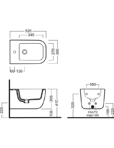 Hatria piekaramais bidē Bianca Y1X501