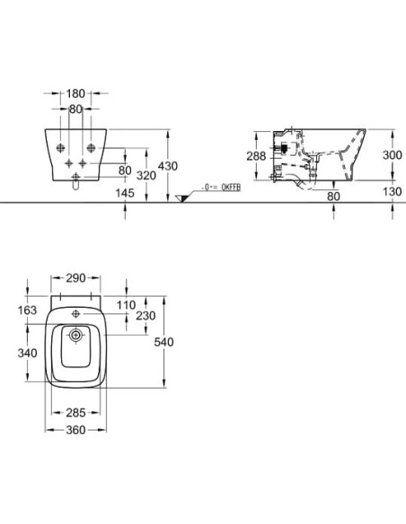 Keramag piekaramais bidē Silk 232600