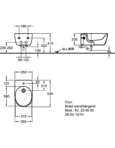 Keramag piekaramais bidē ICon 23400