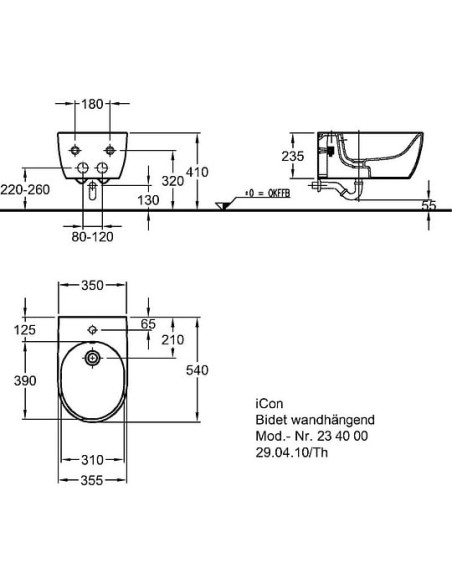 Keramag piekaramais bidē ICon 23400