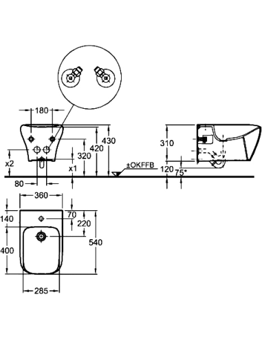 Keramag piekaramais bidē MyDay