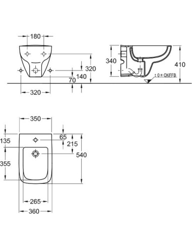 Keramag piekaramais bidē Renova Nr.1 Plan 232150