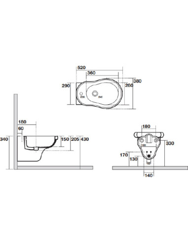 Kerasan piekaramais bidē Retro 102601 - 6