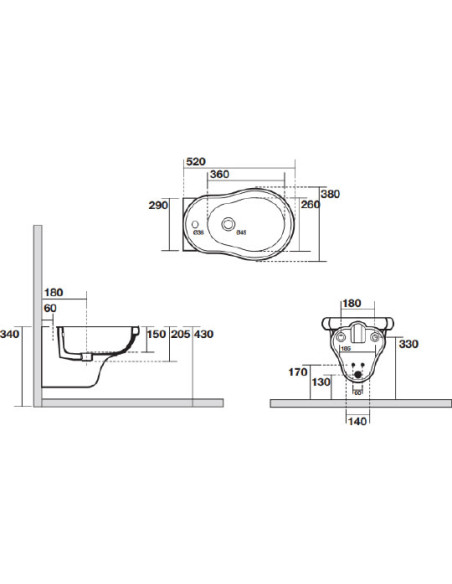 Kerasan piekaramais bidē Retro 102601 - 6
