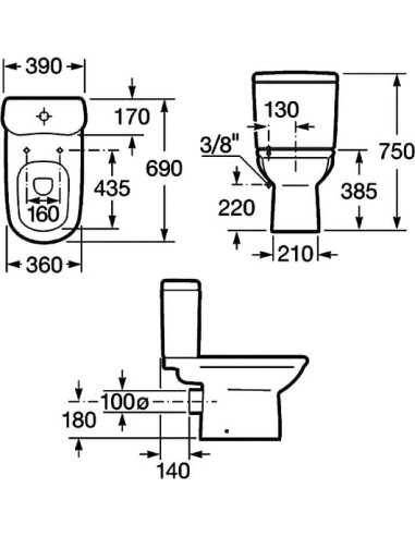 Roca tualetes pods Giralda 342466000