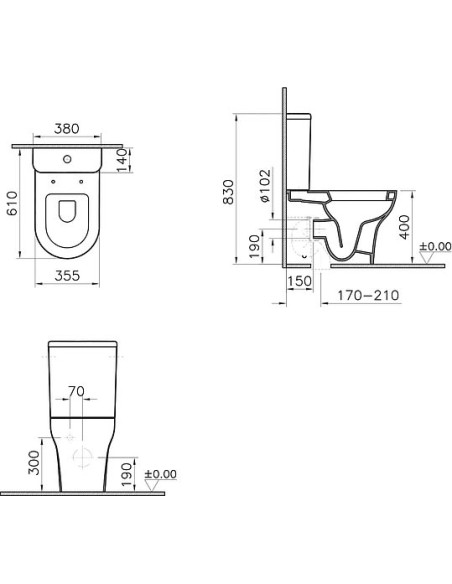 VitrA tualetes pods Zentrum 9012B003-7202 - 4 VitrA tualetes pods Zentrum 9012B003-7202 - 4