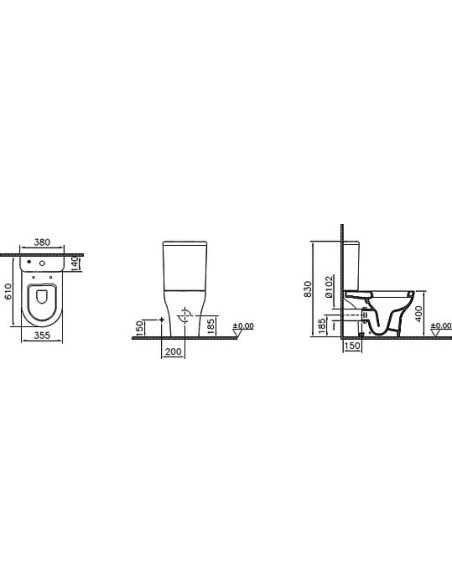 VitrA tualetes pods Zentrum 9012B003-7203 - 3