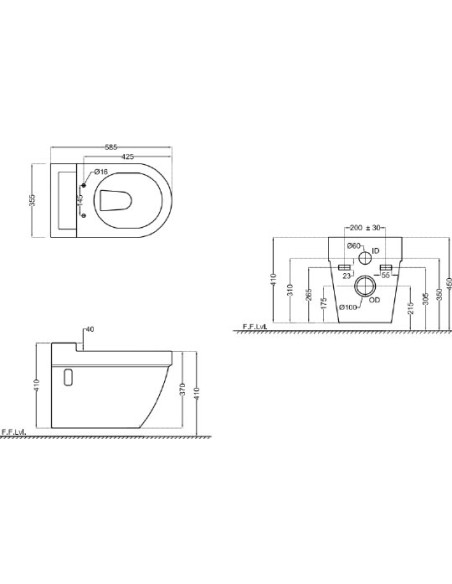 Jaquar pie sienas piekaramais pods Opal OPS-WHT-15951