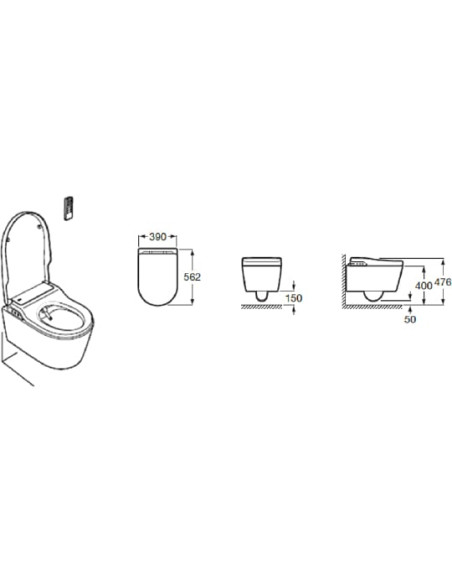 Roca pie sienas piekaramais pods Inspira in-wash