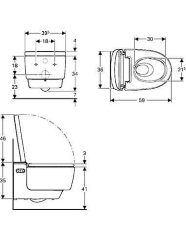 Geberit pie sienas piekaramais pods AquaClean...