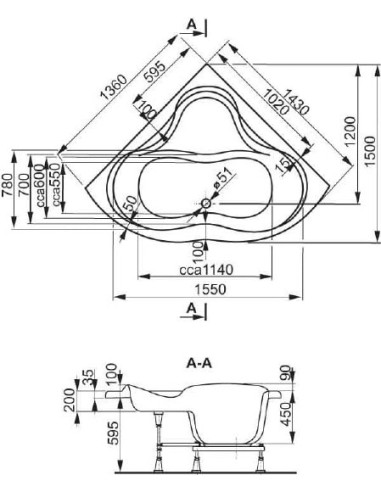 Vagnerplast akrila vanna Iris