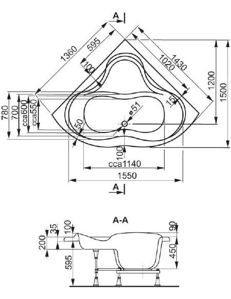 Vagnerplast akrila vanna Iris