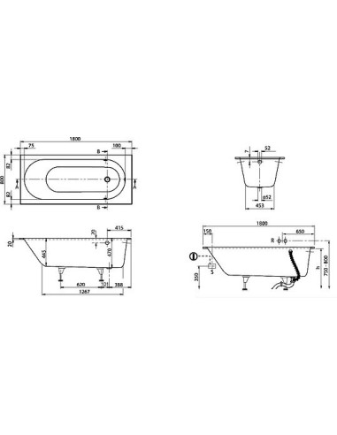 Villeroy & Boch akrila vanna Oberon UBQ180OBE2V-01 - 16