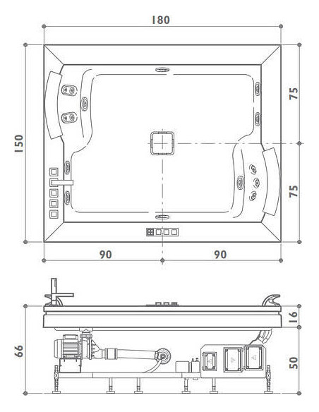 Jacuzzi akrila vanna Aura Plus 9F43-337A