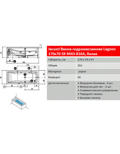 Jacuzzi akrila vanna Lagoon 170 SX