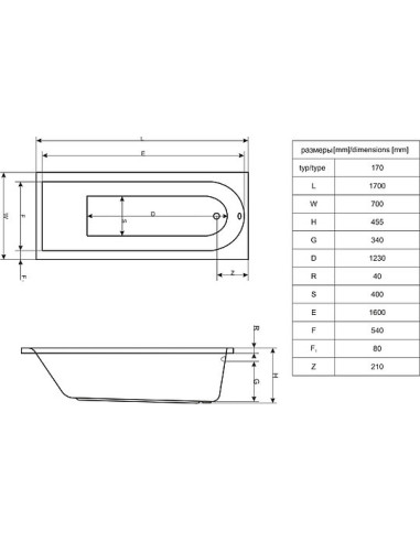 Excellent akrila vanna Actima Aurum Hydro