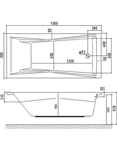 Excellent akrila vanna Palace Soft 180x80