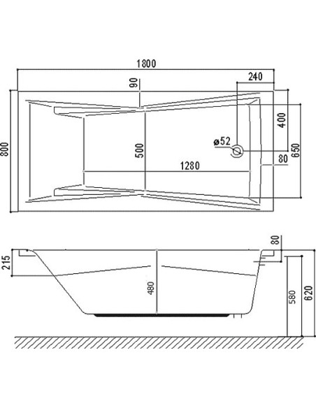 Excellent akrila vanna Palace Soft 180x80