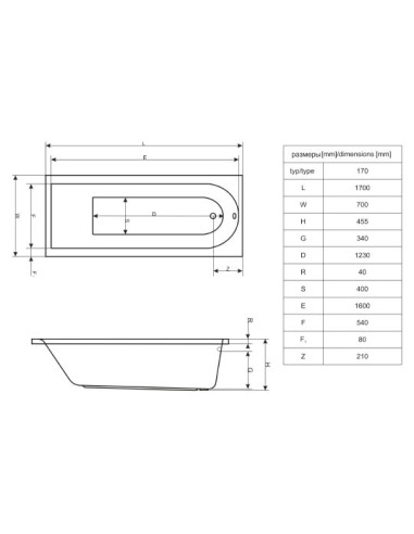 Excellent akrila vanna Actima Aurum Lux