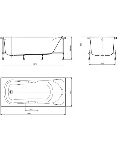 Roca akrila vanna BeCool 180x80