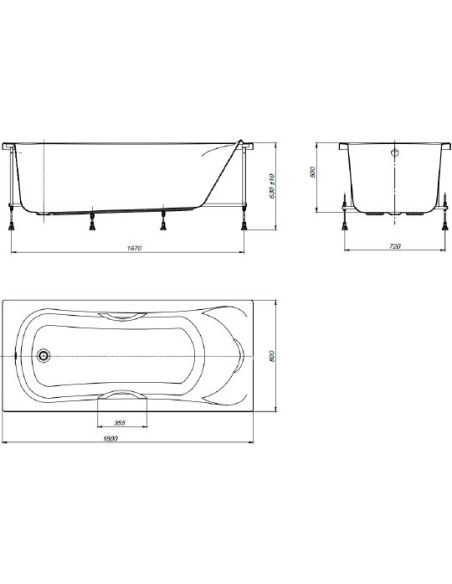 Roca akrila vanna BeCool 180x80