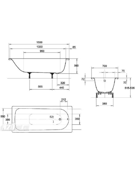Kaldewei tērauda vanna Eurowa 310