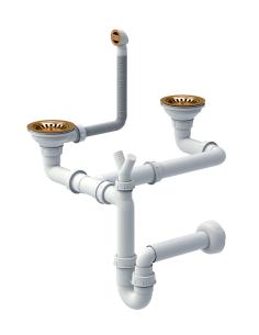 MANUAL SIPHON FOR GRANITAL SINKS Manual waste 3 1/2" with 1-bowl siphon, save space / steel - 1