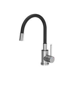 Maggie kitchen faucet steel / black hose - 1