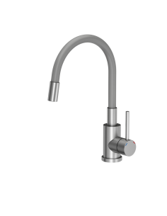Maggie kitchen faucet steel / grey hose - 1