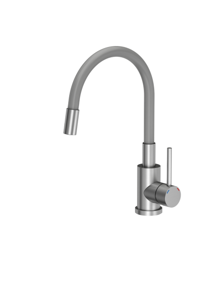 Maggie kitchen faucet steel / grey hose - 1 Maggie kitchen faucet steel / grey hose - 1