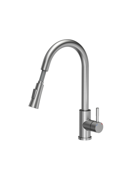 JULIA SteelQ Pull Out + Stream Change kitchen faucet steel - 2