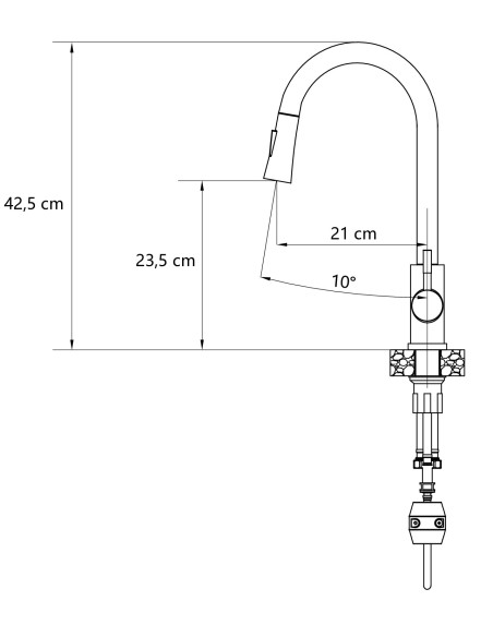 JULIA SteelQ Pull Out + Stream Change kitchen faucet steel - 5