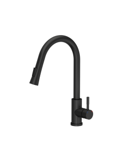 JULIA SteelQ Pull Out + Stream Change kitchen faucet pure carbon - 1