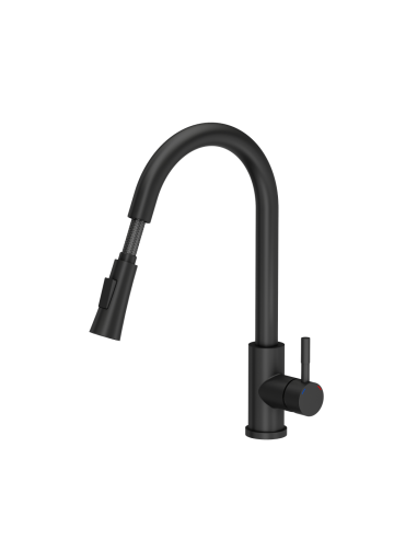 JULIA SteelQ Pull Out + Stream Change kitchen faucet pure carbon - 2